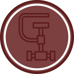 Obraz premium Clamp Vector Line Double Circle Maroon