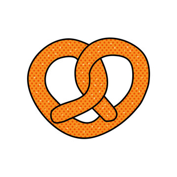 recommend clip art: pretzel bread halftone hand drawn  color vector illustration