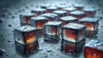 Ice Cubes in Water.