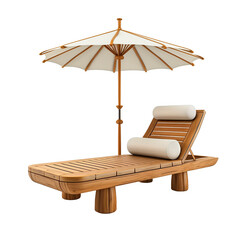 Stylish Outdoor Recliner with Shade, Sun lounger, isolated