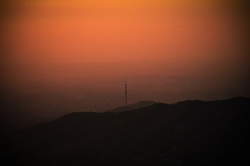 sunset over the mountains