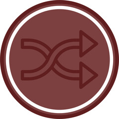 Shuffle Vector Line Double Circle Maroon