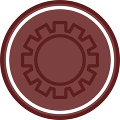 Settings Vector Line Double Circle Maroon