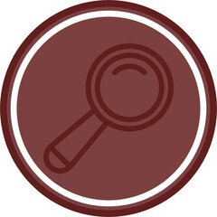 Magnifing Glass Vector Line Double Circle Maroon