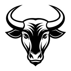 Golden Bull head logo icon vector line art illustration  design