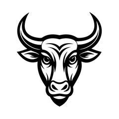 Golden Bull head logo icon vector line art illustration  design