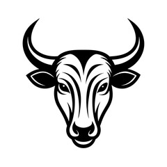 Golden Bull head logo icon vector line art illustration  design