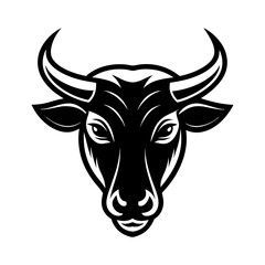 Golden Bull head logo icon vector line art illustration  design