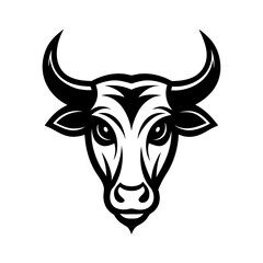 Golden Bull head logo icon vector line art illustration  design