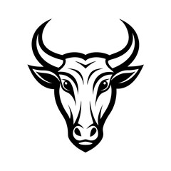 Golden Bull head logo icon vector line art illustration  design