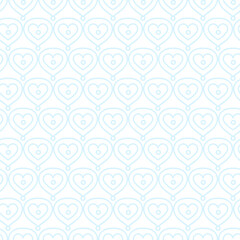 Seamless vector pattern with line hearts. Simple background illustration.