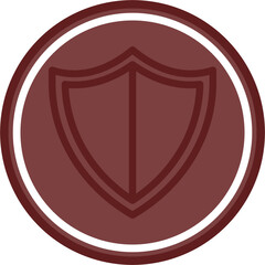 Shield Vector Line Double Circle Maroon