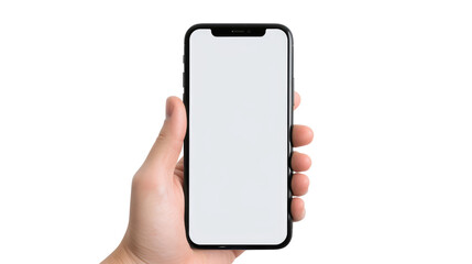 hand holding smart phone isolated on transparent background Remove png, Clipping Path, pen tool