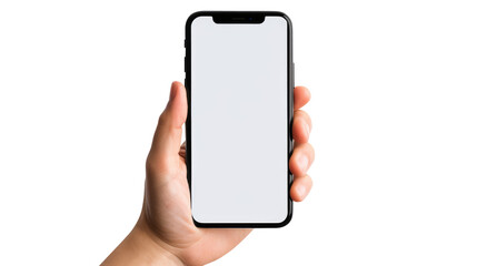 hand holding smart phone isolated on transparent background Remove png, Clipping Path, pen tool