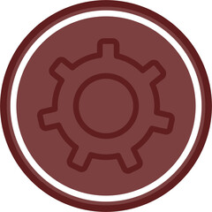settings Vector Line Double Circle Maroon