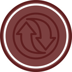 refresh Vector Line Double Circle Maroon