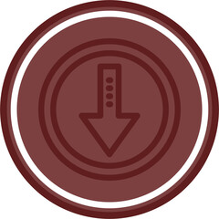 arrowdown Vector Line Double Circle Maroon