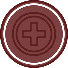 plus Vector Line Double Circle Maroon