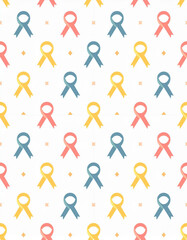 縦長の背景にたくさんのクロスされたリボンが等間隔で並んでいるグラフィック素材。