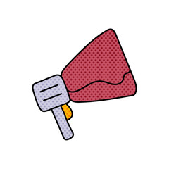 megaphone loudspeaker halftone hand drawn  color vector illustration