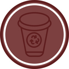 Plantbased packaging Vector Line Double Circle Maroon