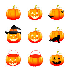 Pumpkin vector set for Halloween