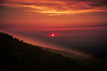sunset in the mountains
