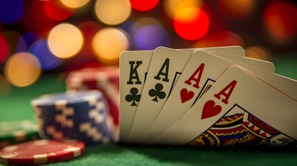 A dramatic reveal of a winning hand in poker