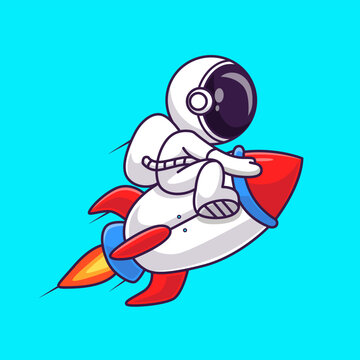 Cute Astronaut Riding Rocket Cartoon Vector IconIllustration
Science Technology Icon Concept Isolated Premium Vector.
Flat Cartoon Style