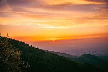 sunset in the mountains