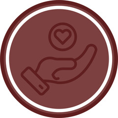 Helping Hearts Vector Line Double Circle Maroon