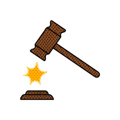 hand cuffed hand s halftone hand drawn  color vector illustration