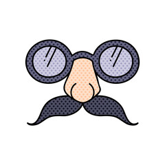 beaglepuss glasses halftone hand drawn  color vector illustration