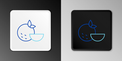 Line Orange fruit icon isolated on grey background. Colorful outline concept. Vector