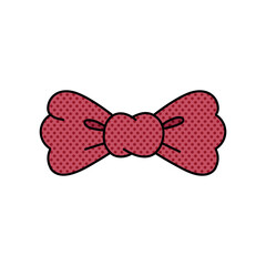 bow tie halftone hand drawn  color vector illustration