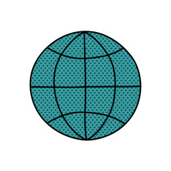 Obraz premium globe halftone hand drawn color vector illustration