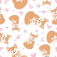 Fototapeta premium Cute baby animals seamless pattern
