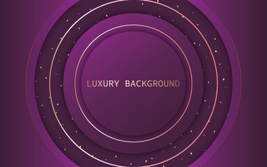 Abstract luxury purple circle shapes with glitter elements background