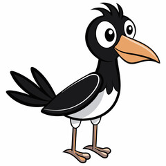 Cartoon simple bird motif vector art illustration