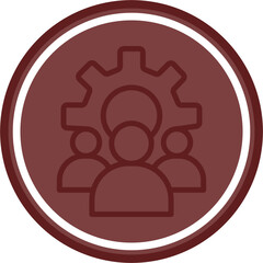 Human Resources Vector Line Double Circle Maroon