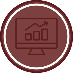 Market Analysis Vector Line Double Circle Maroon