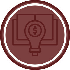 Knowledge Vector Line Double Circle Maroon