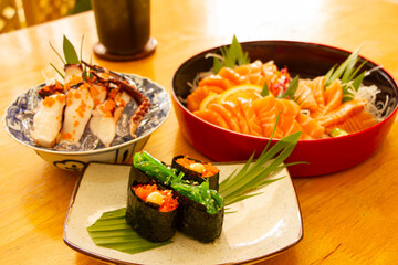 Japanese seafood sashimi assortment