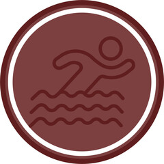 Swimming Vector Line Double Circle Maroon