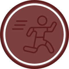 Runner Vector Line Double Circle Maroon