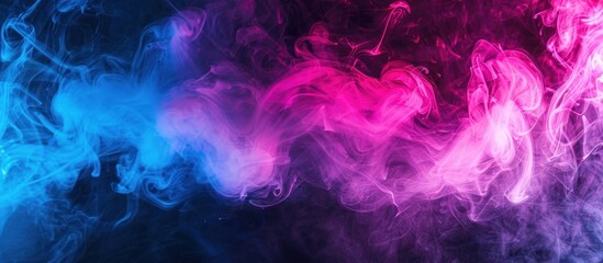 Abstract Swirling Smoke in Blue and Pink Hues