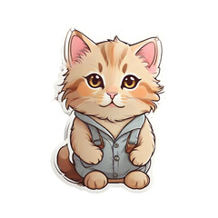 A playful cartoon kitten with a ball of yarn