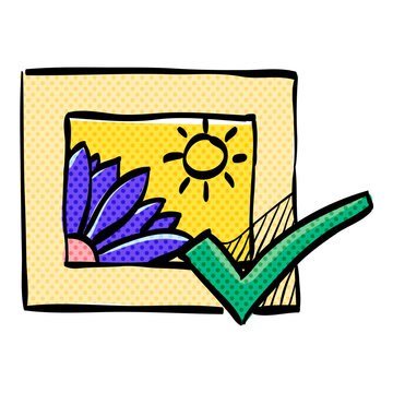 recommend clip art: Printing approval halftone icon hand drawn color vector illustration