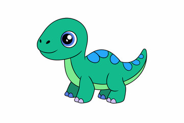 A Beautiful cute dinosaur vector art illustration design