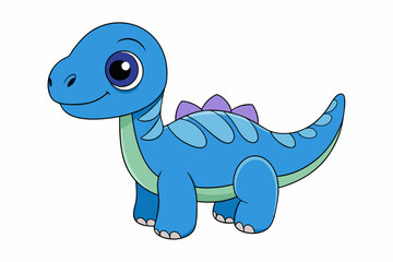 A Beautiful cute dinosaur vector art illustration design